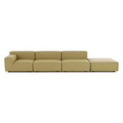 Plastics Outdoor Liberty 3 Seater + 1 Pouf Obi Check Yellow | Divani | Kartell