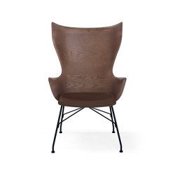 K/WOOD Slatted Ash/Leather Seat DARK WOOD / BLACK |  | Kartell