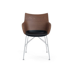 Q/WOOD LEGNO FRASSINO DOGATO DARK WOOD/CHROME | Fauteuils | Kartell