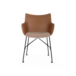 Q/Wood Soft Dark Wood/Black/Ecrù | Armchairs | Kartell