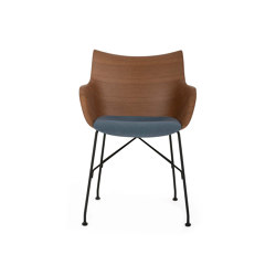 Q/Wood Soft Bois Foncé/Noir/Bleu Clair | Fauteuils | Kartell