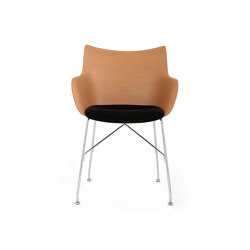 Q/WOOD Soft LIGHT WOOD/CHROME/BLACK | Fauteuils | Kartell