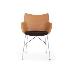 Q/WOOD Soft LIGHT WOOD/CHROME/BROWN | Armchairs | Kartell