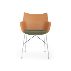 Q/WOOD Soft LIGHT WOOD/CHROME/GREEN | Armchairs | Kartell