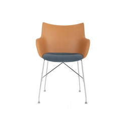 Q/WOOD Soft LIGHT WOOD/CHROME/LIGHT BLUE | Fauteuils | Kartell