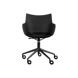 Q/WOOD Wheels BLACK WOOD/BLACK | Armchairs | Kartell