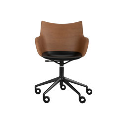 Q/Wood Wheels Dark Wood/Black | Armchairs | Kartell