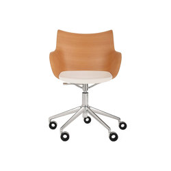 Q/Wood Wheels Light Wood/Chrome | Fauteuils | Kartell