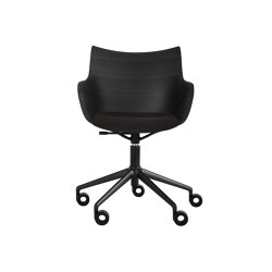 Q/WOOD Wheels Soft BLACK WOOD | Fauteuils | Kartell