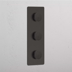 Drehschalter 3x in vertikalem Dreifachrahmen | Drehdimmer | Corston Architectural Detail