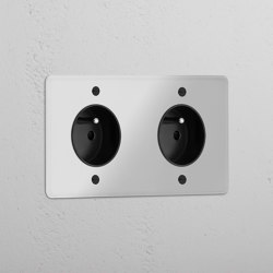 Double 2x French Power Module Round | Prese elettriche | Corston Architectural Detail