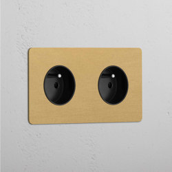 Double 2x French Power Socket Round |  | Corston Architectural Detail