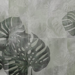 Monstera Tiles Green | Carta parati / tappezzeria | k'moor