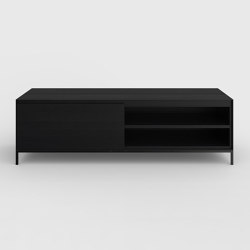 Yale TV sideboard Oak Black | Credenze | Kluskens Meubelcreaties