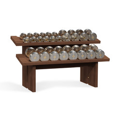 CASCADA Dumbbell in Rack American Walnut | Attrezzi fitness | kenko