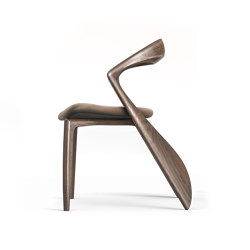 LOCUS | Upholstered wooden and leather chair | Chaises | Mozea