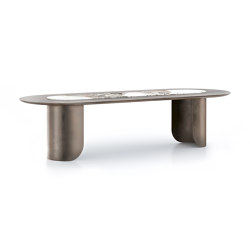 STADIO | Oval steel and wood dining table | Mesas comedor | Mozea