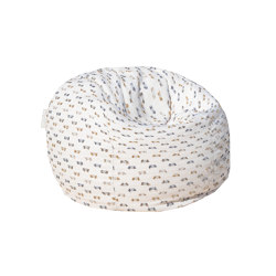 XL poufs and cushions | XL outdoor pouf with removable white multi-color hair | Pufs saco | MX HOME