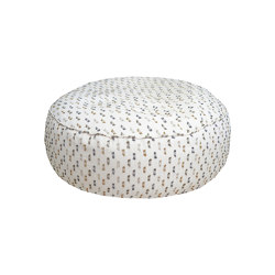 XL poufs and cushions | XXL outdoor pouf with removable round cover - white multi-colored pile | Pufs | MX HOME