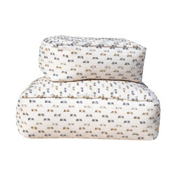 XL poufs and cushions | White outdoor floor cushion with multi-color hair M | Poufs | MX HOME