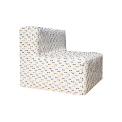 Outdoor-Sofas | Modular fireside chair in white fabric with multi-color hair | Poltrone | MX HOME