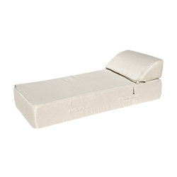 Betten und Matratzen | Outdoor-Einzelbett aus Schaumstoff, beige und weiß | Sonnenliegen / Liegestühle | MX HOME