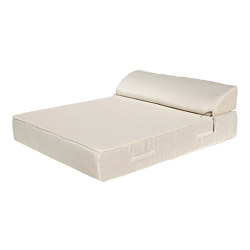 Lits and Matelas mousse | Lit bain de soleil extérieur en mousse 2 places beige et blanc | Bains de soleil | MX HOME