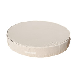 Lits and Matelas mousse | Lit bain de soleil extérieur en mousse rond beige et blanc | Bains de soleil | MX HOME