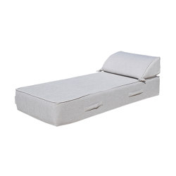 Lits and Matelas mousse | Lit bain de soleil extérieur en mousse 1 place effet lin | Bains de soleil | MX HOME