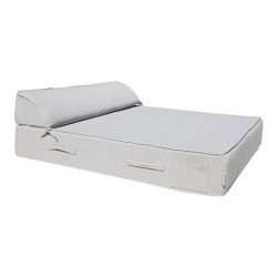 Beds and foam Mattresses | 2-seater outdoor foam sun lounger bed with linen effect | Sun loungers | MX HOME