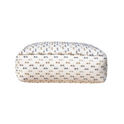 Pouf XL | Coussin de sol déhoussable S - tissu blanc poils multi couleur | Poufs | MX HOME