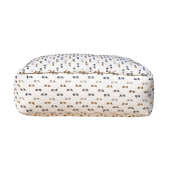 Pouf XL | Coussin de sol déhoussable M - tissu blanc poils multi couleur | Poufs | MX HOME