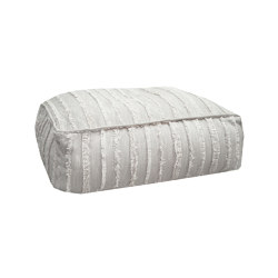 Puf xl | Reposapiés Desenfundable - gris con flequillo S | Poufs | MX HOME