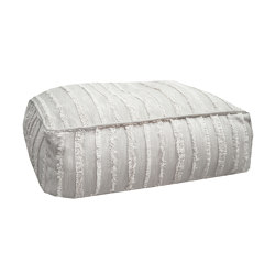 XL Beanbag | Floor cushion with removable cover M - gray cotton with fringe | Pouf | MX HOME