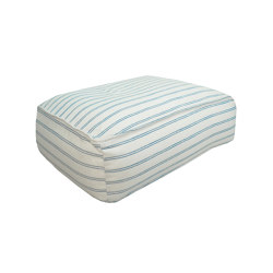 XL Beanbag | Floor cushion with removable cover S - Blue striped linen | Poufs / Polsterhocker | MX HOME