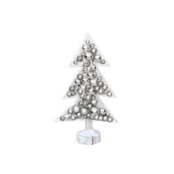 Christmas Tree | Transparent Christmas tree with silver Christmas baubles 70cm | Living room / Office accessories | MX HOME