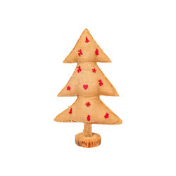 Christmas Tree | Luminous burlap Christmas tree with wooden subjects 70cm | Décoration de Noël | MX HOME