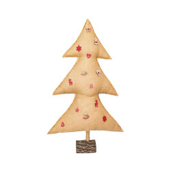 Christmas Tree | Luminous burlap Christmas tree with wooden subjects 150cm | Décoration de Noël | MX HOME