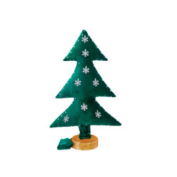 Christmas Tree | Luminous Christmas tree in green velvet with silver snowflakes 70cm | Living room / Office accessories | MX HOME