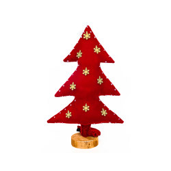 Christmas Tree | Luminous Christmas tree in red velvet with gold flakes 150cm | Decorazioni natalizie | MX HOME