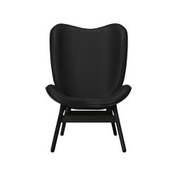 A Conversation Piece | tall chair, black oak, hope leather, black | Sessel | UMAGE