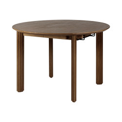 Comfort Circle | dining table + extensions, ripples, dark oak