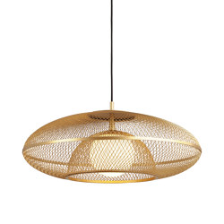 Faraday | large lampshade, brushed brass | Suspensions | UMAGE