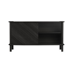 Italic | sideboard, black oak w. doors in black oak and glass | Aparadores | UMAGE