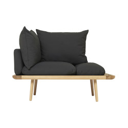 Lounge Around | 1.5-seater sofa, oak, shadow | Divani | UMAGE