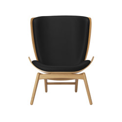 The Reader | wing chair, oak, hope leather, black | Poltrone | UMAGE