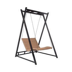 Heaven Swing | set – black frame / 2-seater lounger Twist natural | Balancelles | MBM