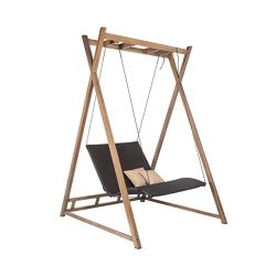 Heaven Swing | set – taupe frame / 2-seater mocha lounger / 2 Sahara cuddly cushions | Swings | MBM