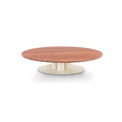 Goya Small Table D. 120 H.24 cm - Round Version with Travertino rosso Top | Side tables | ARFLEX