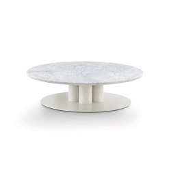 Goya Small Table D. 90 H. 24 cm - Round Version with Carrara Marble Top | Side tables | ARFLEX